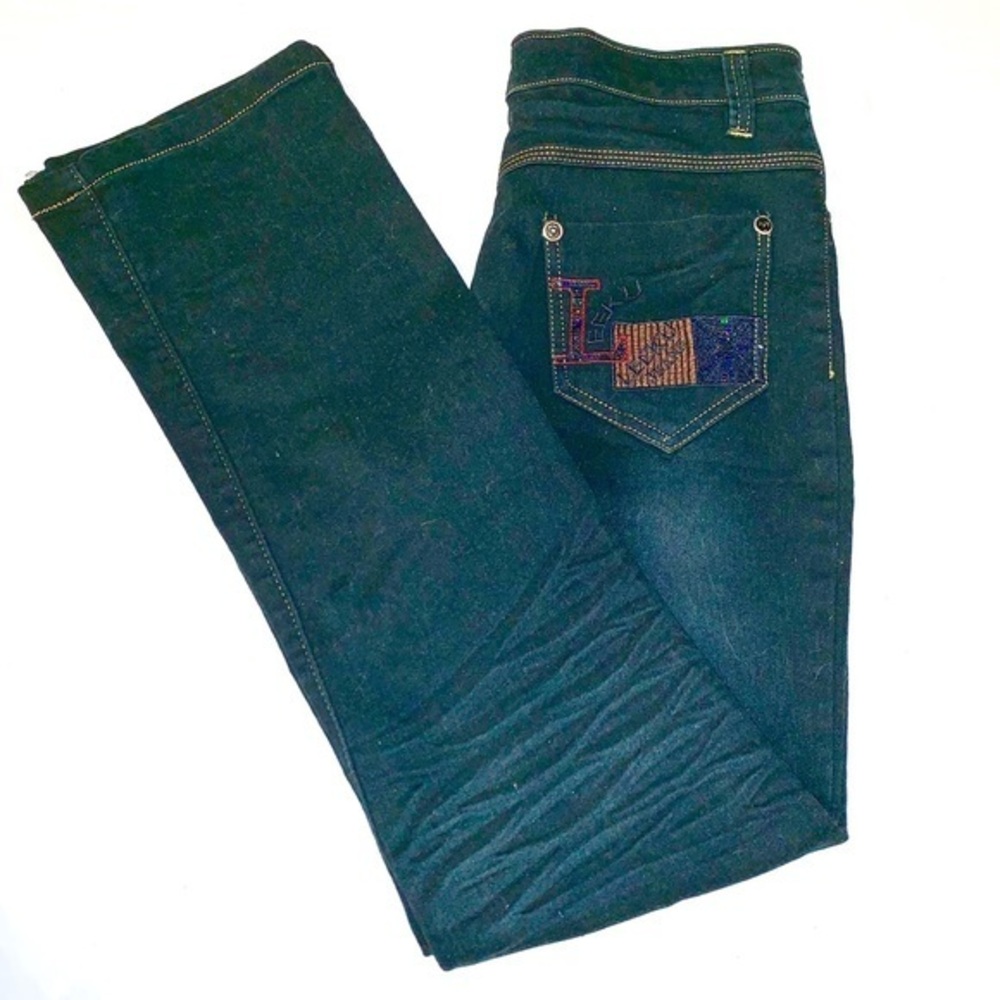 Leeku sz 28 dark blue stretch boot cut jeans